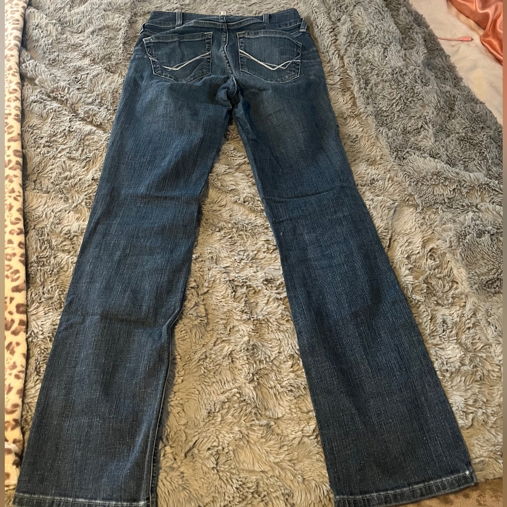 Ariat Dark Blue Flared Jeans with Contrast Pocket Stitching